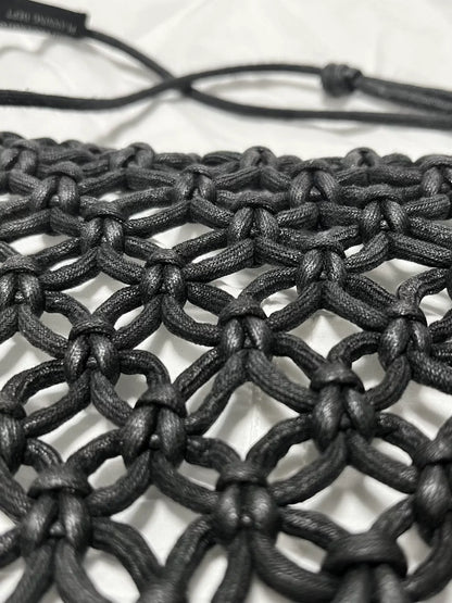 Yohji Yamamoto Leather Cord Woven Tassel Bag