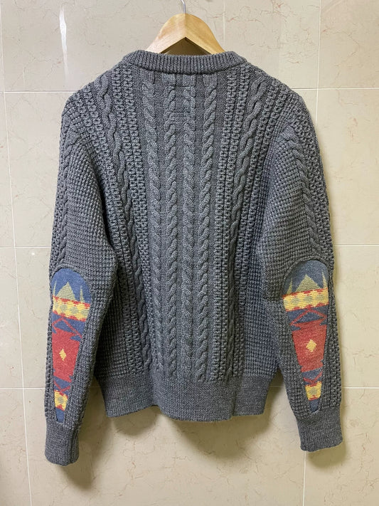 visvim fisherman cable knit sweater grey