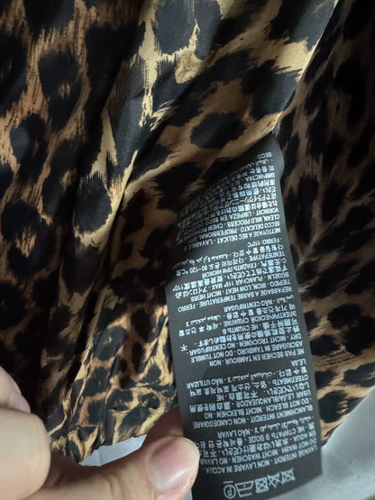 SAINT LAURENT Leopard Print Hooded Jacket