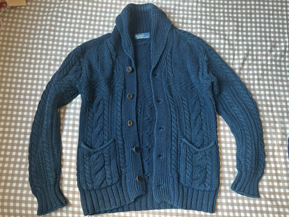 RRL Ralph Lauren Vintage Indigo Cable Knit Cardigan