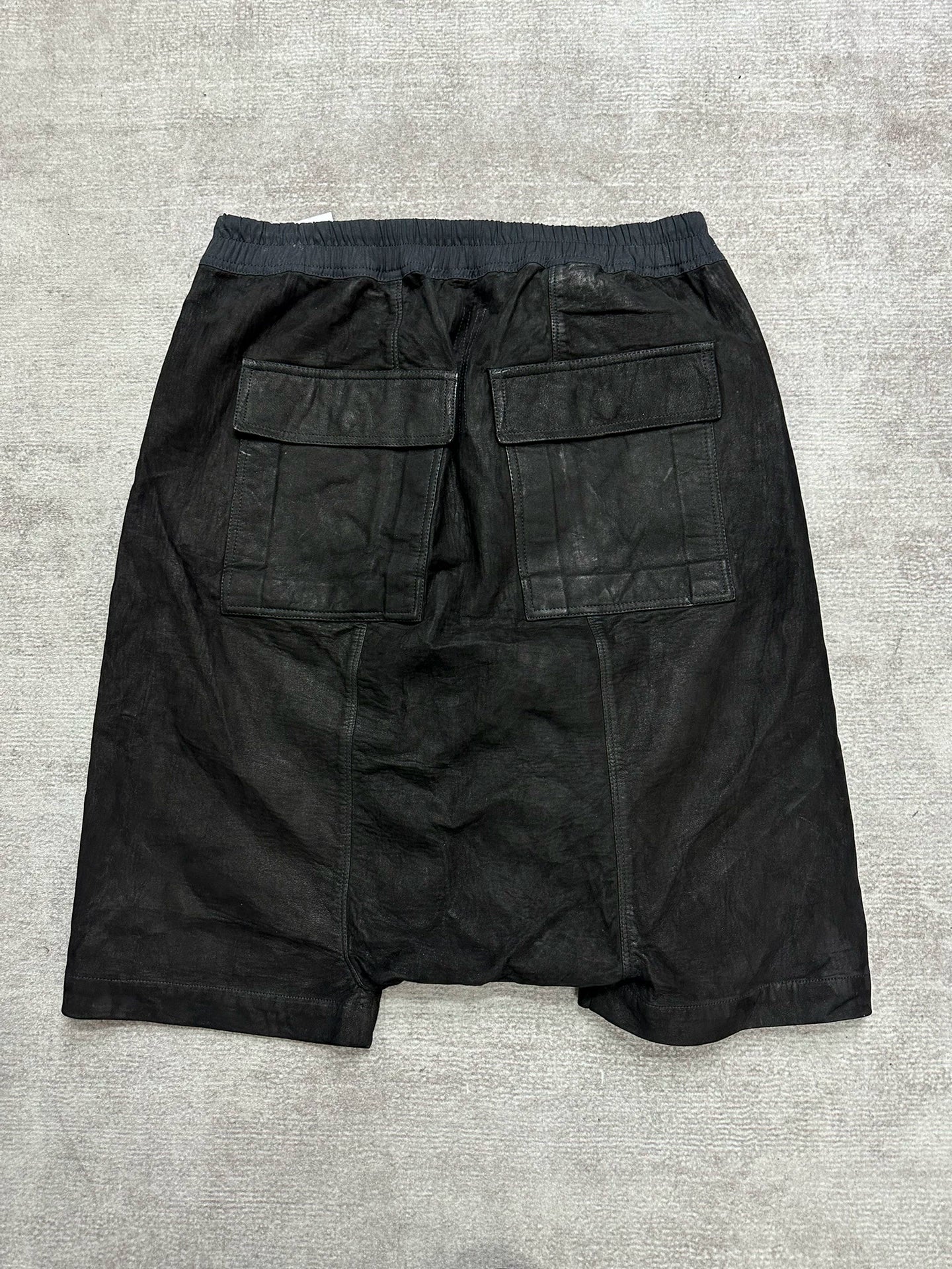 Rick Owens Distressed Leather Shorts