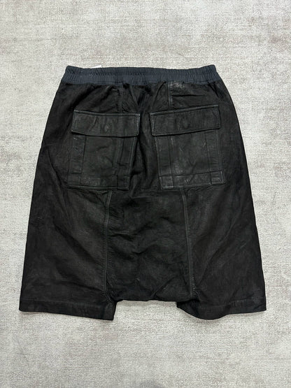 Rick Owens Distressed Leather Shorts
