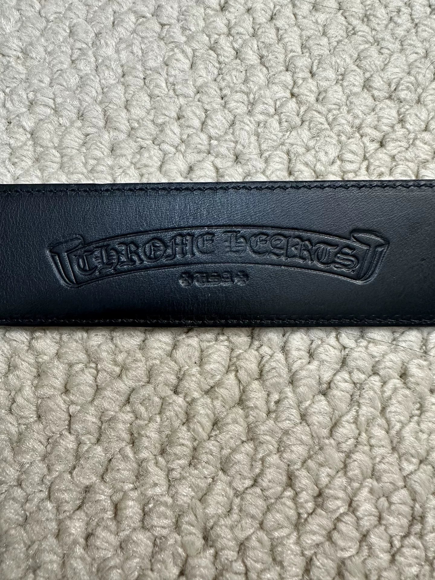 Chrome Hearts Classic Black Leather Belt 36