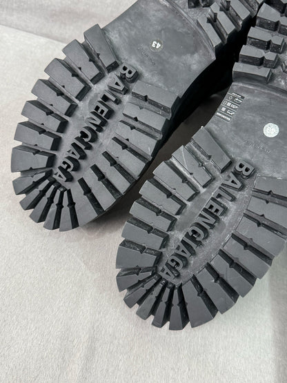 balenciaga strike vintage military boots black