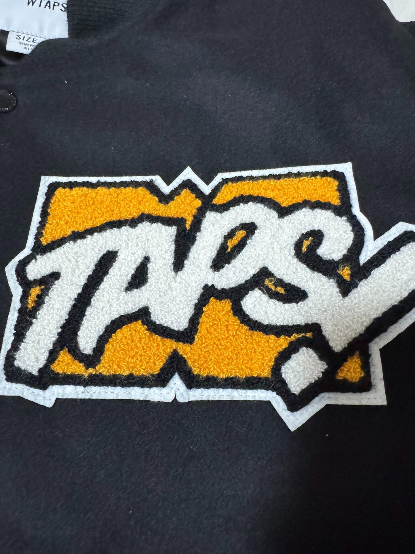 WTAPS 22AW Leather Sleeve Baseball Jacket