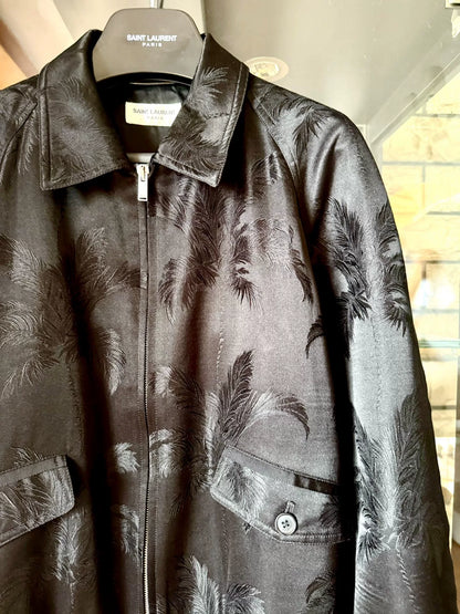 saint laurent silk embroidered jacket