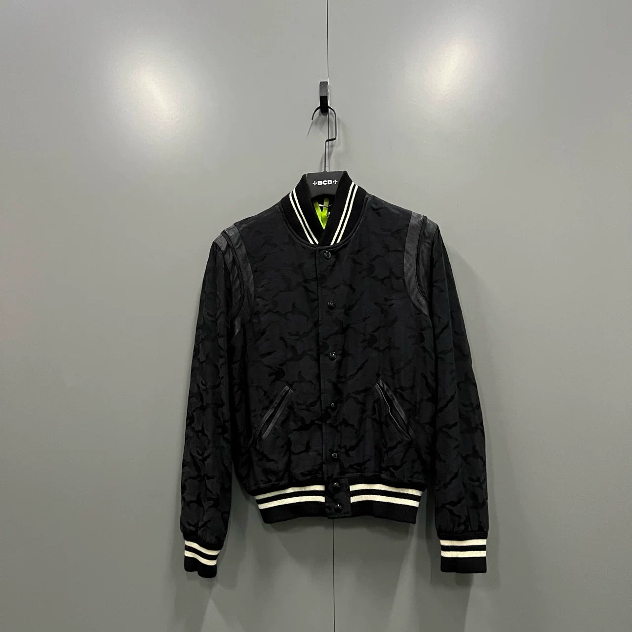 Saint Laurent Black Camo Baseball Jacket