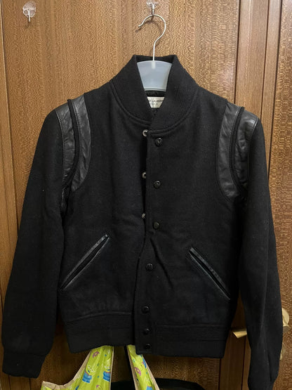 Saint Laurent Black Baseball Jacket