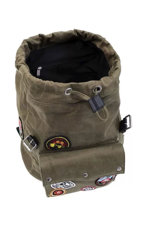 military green patch backpack from saint laurent