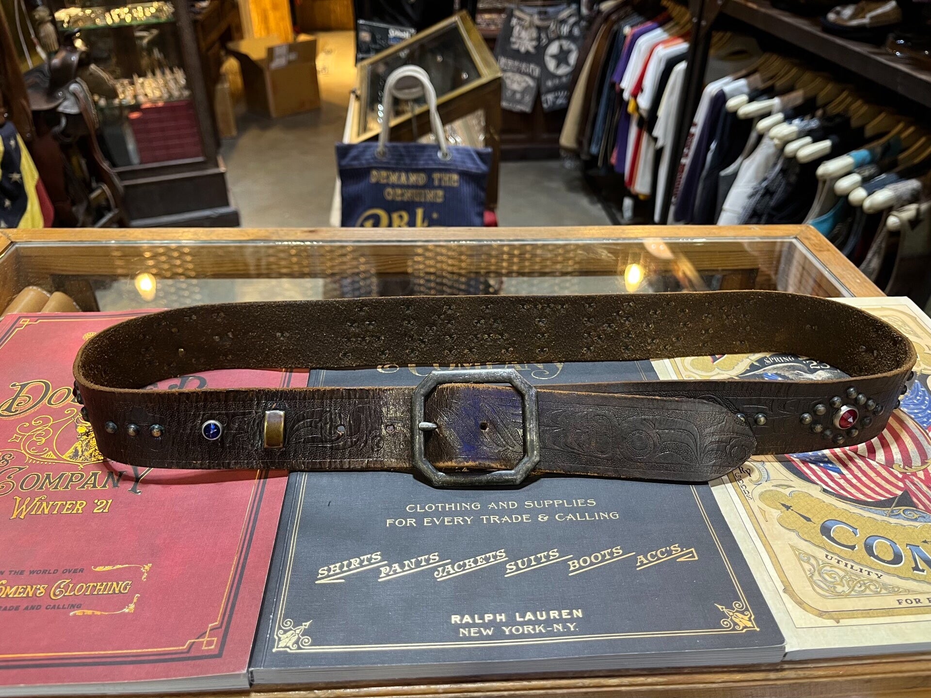 limited edition montana carved leather belt