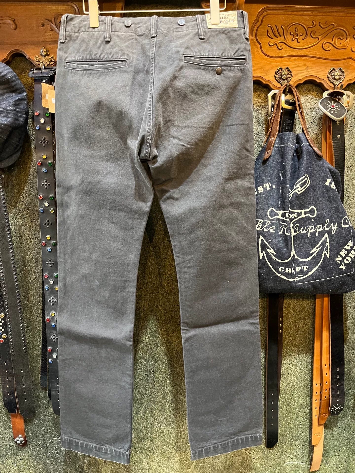 rare rrl thick canvas work pants