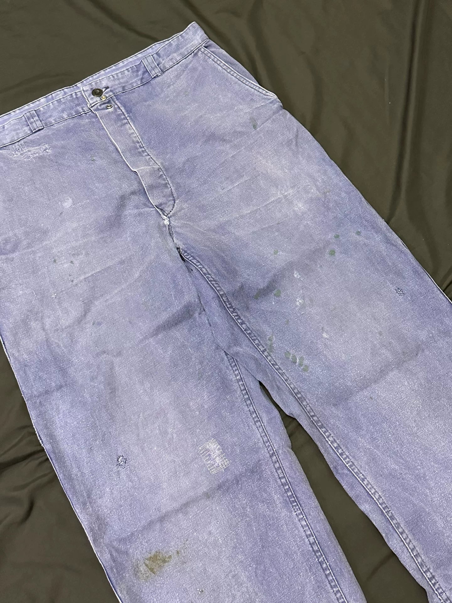 vintage 50s French Work Pants with Distressed Details