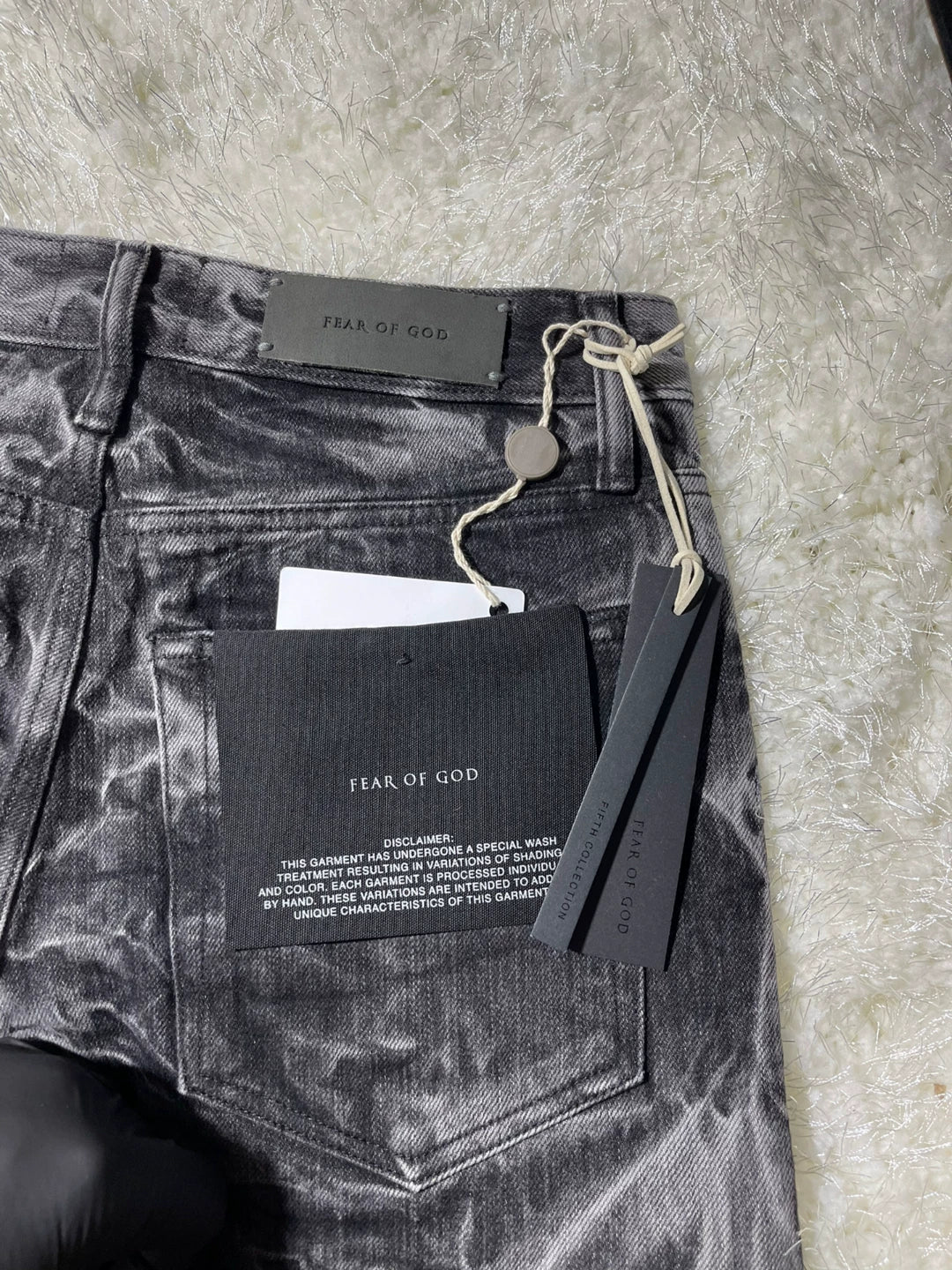fear of god water pattern jeans