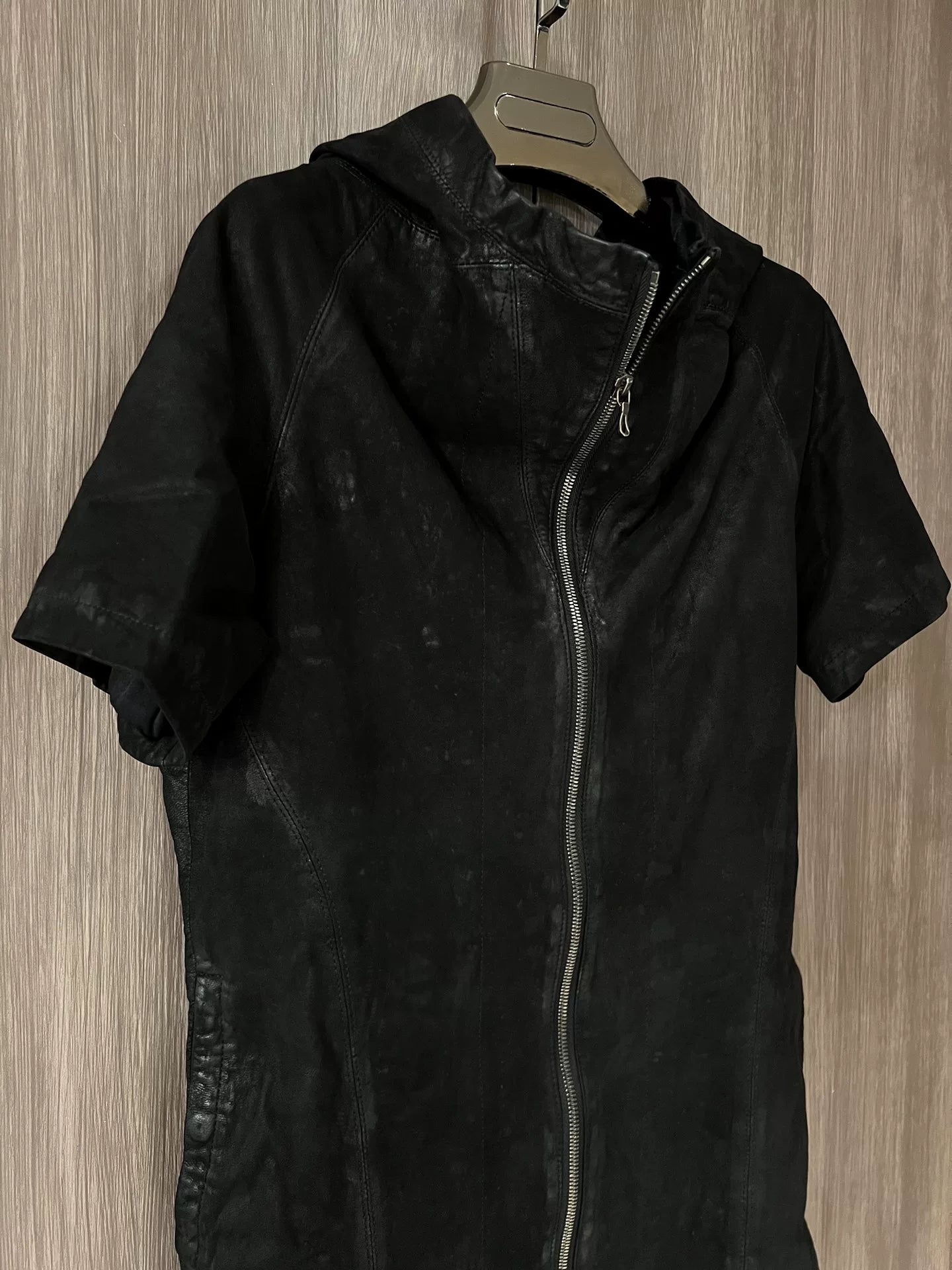 Julius 7 Black Short Sleeve Hooded Jacket
