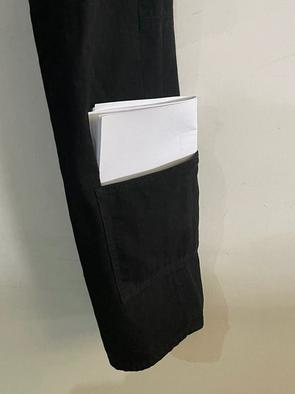 black denim pants with pocket detail