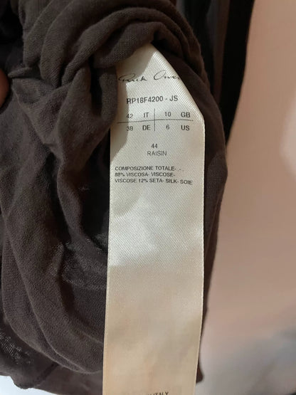 rick owens silk long sleeve top size 42