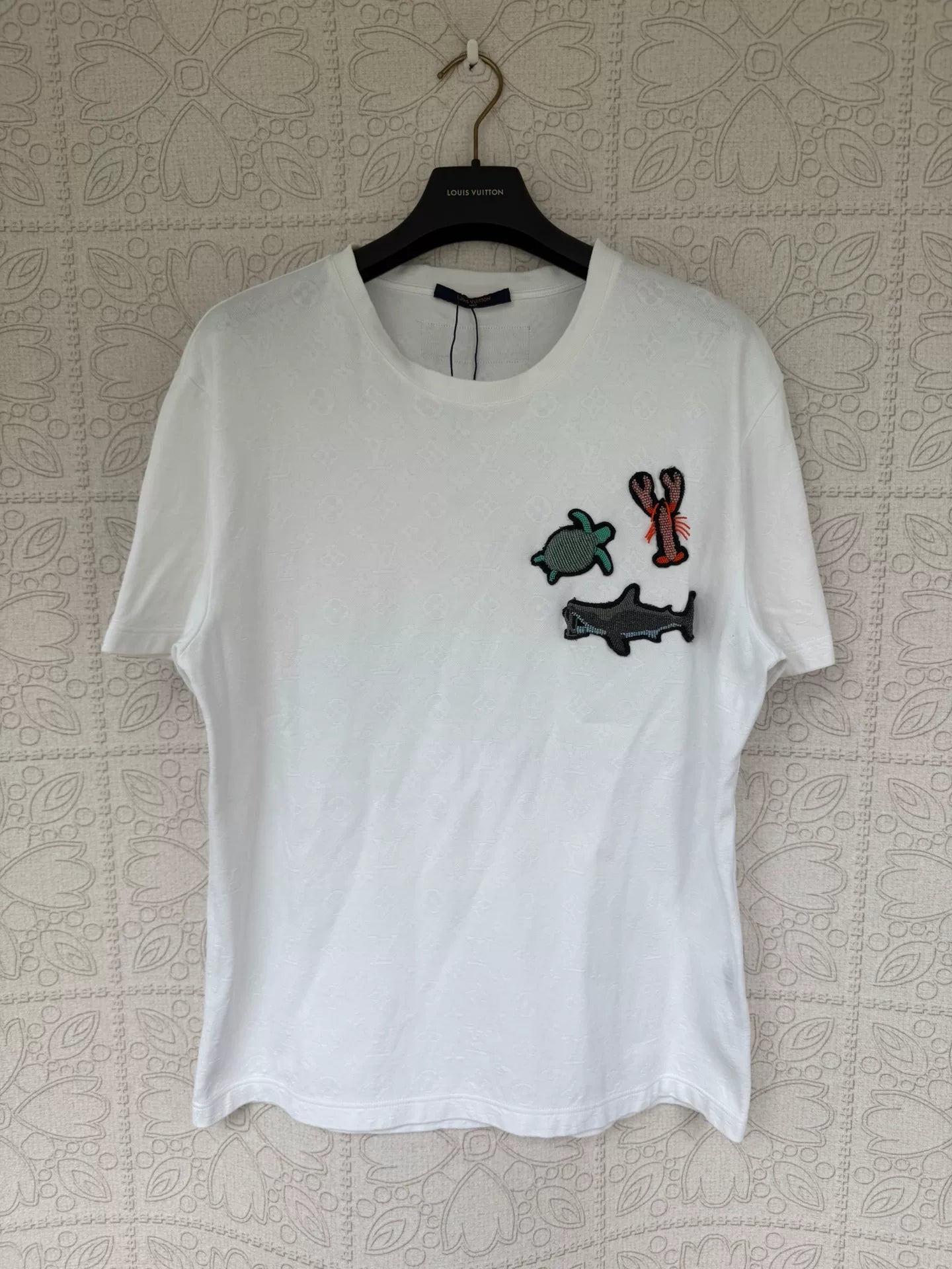 louis vuitton short sleeve ocean print shirt