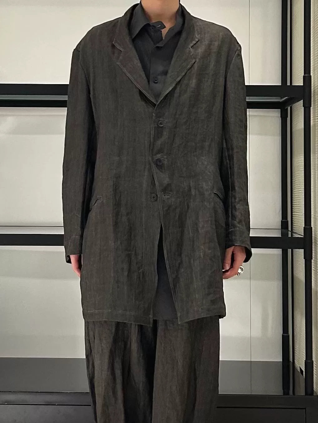 yohji yamamoto ink-dyed linen jacket