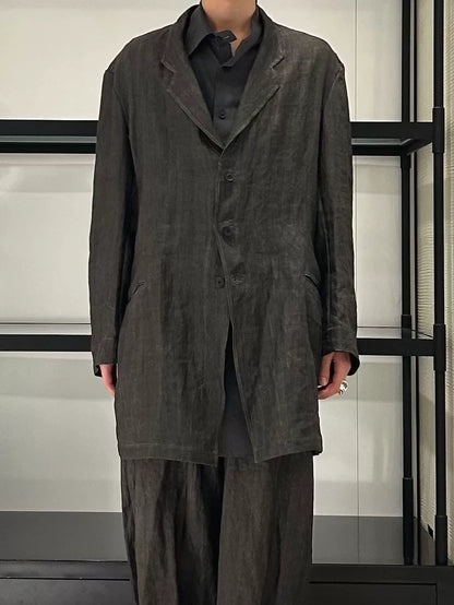 yohji yamamoto ink-dyed linen jacket