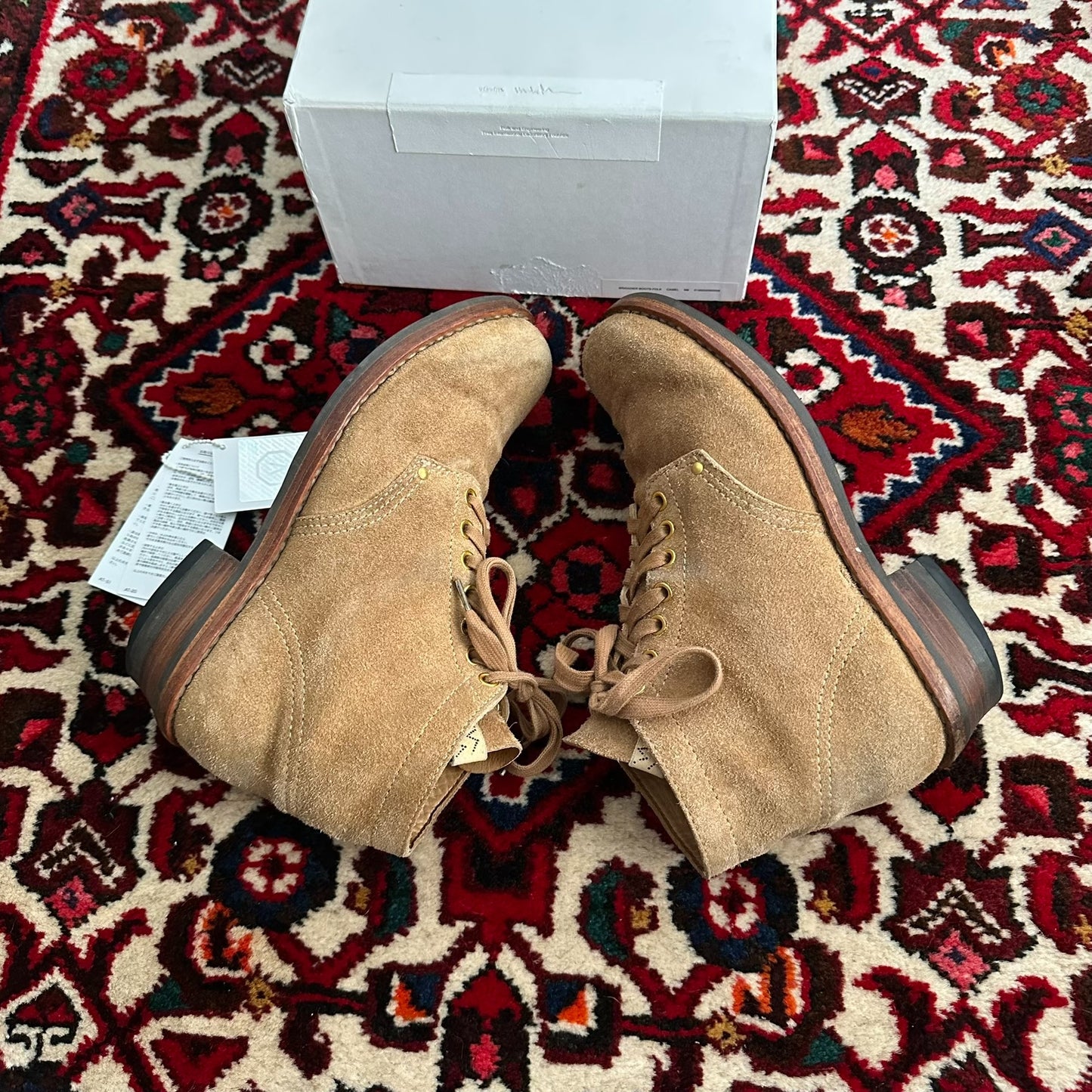 visvim brigadier suede boots in camel