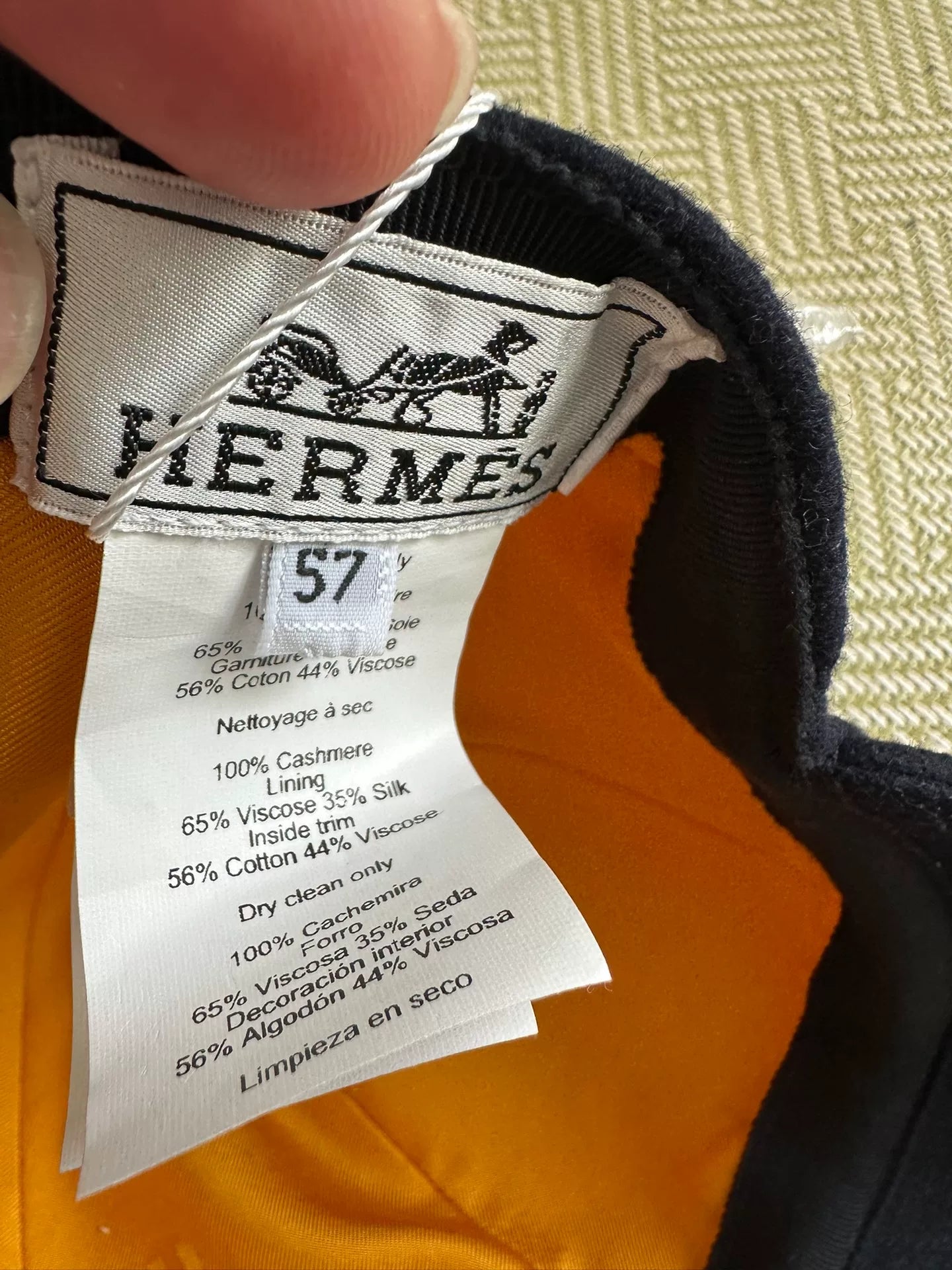 hermes cashmere baseball cap in dark blue