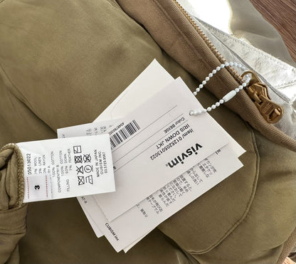 visvim iris down jacket beige reversible