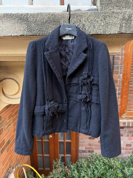 comme des garcons flower pattern wool jacket