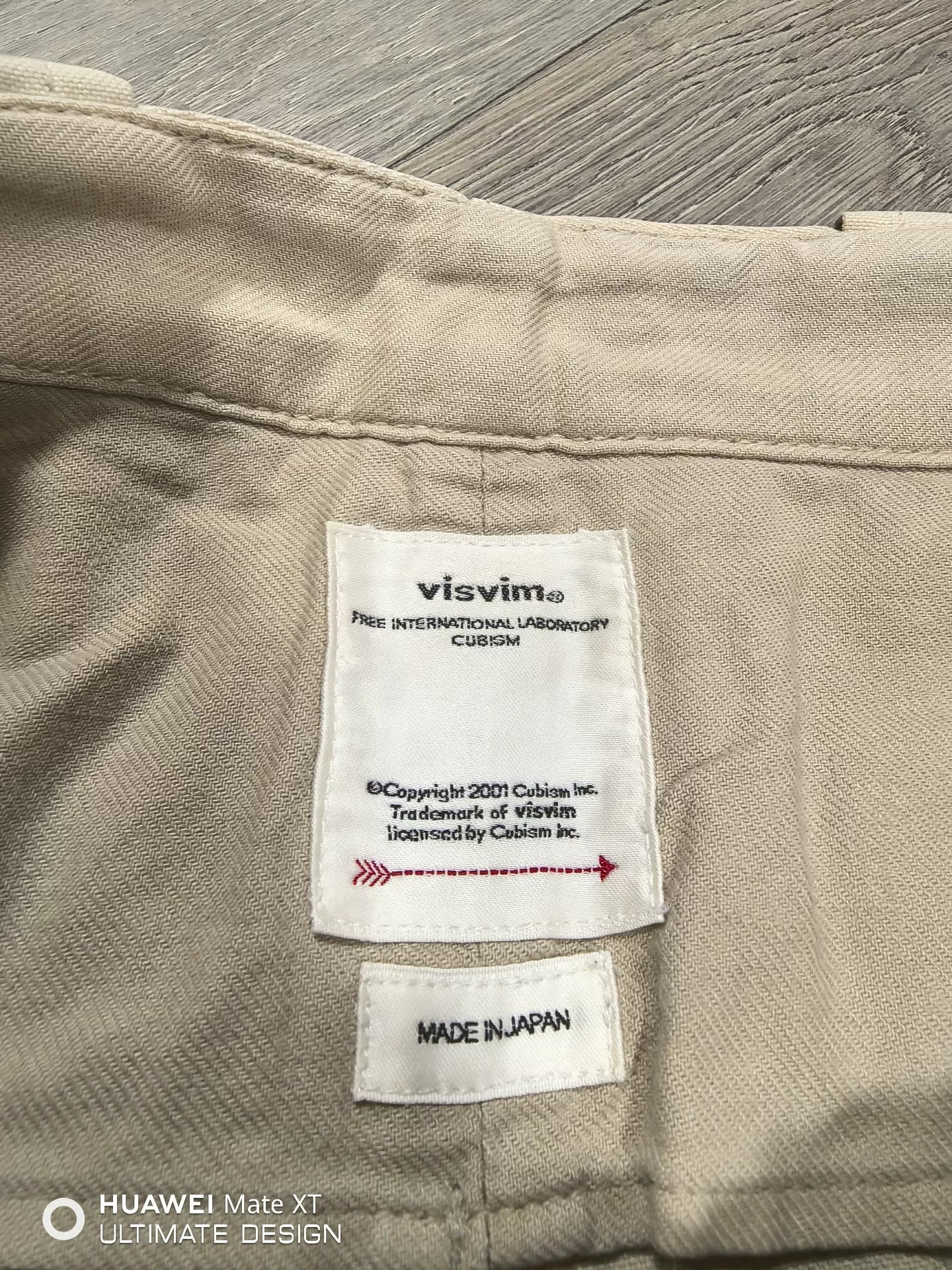 visvim gifford pants in beige with distressing