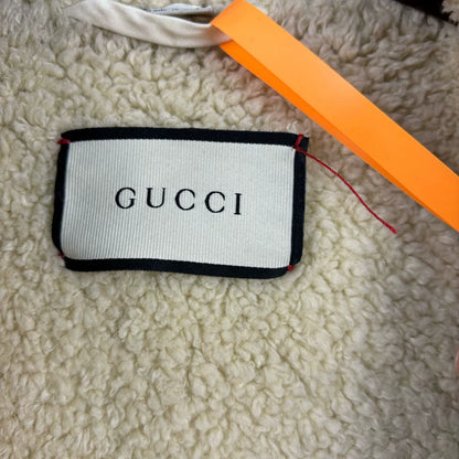 gucci black panther embroidered wool coat