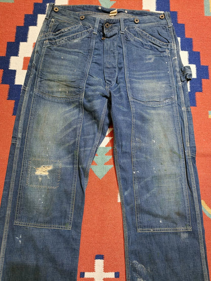 RRL Distressed Patched Work Pants