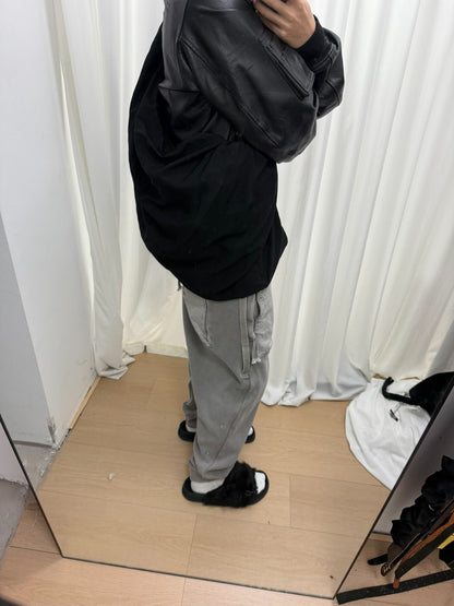 yohji yamamoto double-layered bag with wool