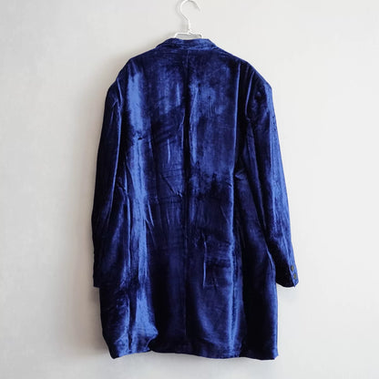 yohji yamamoto blue velvet jacket