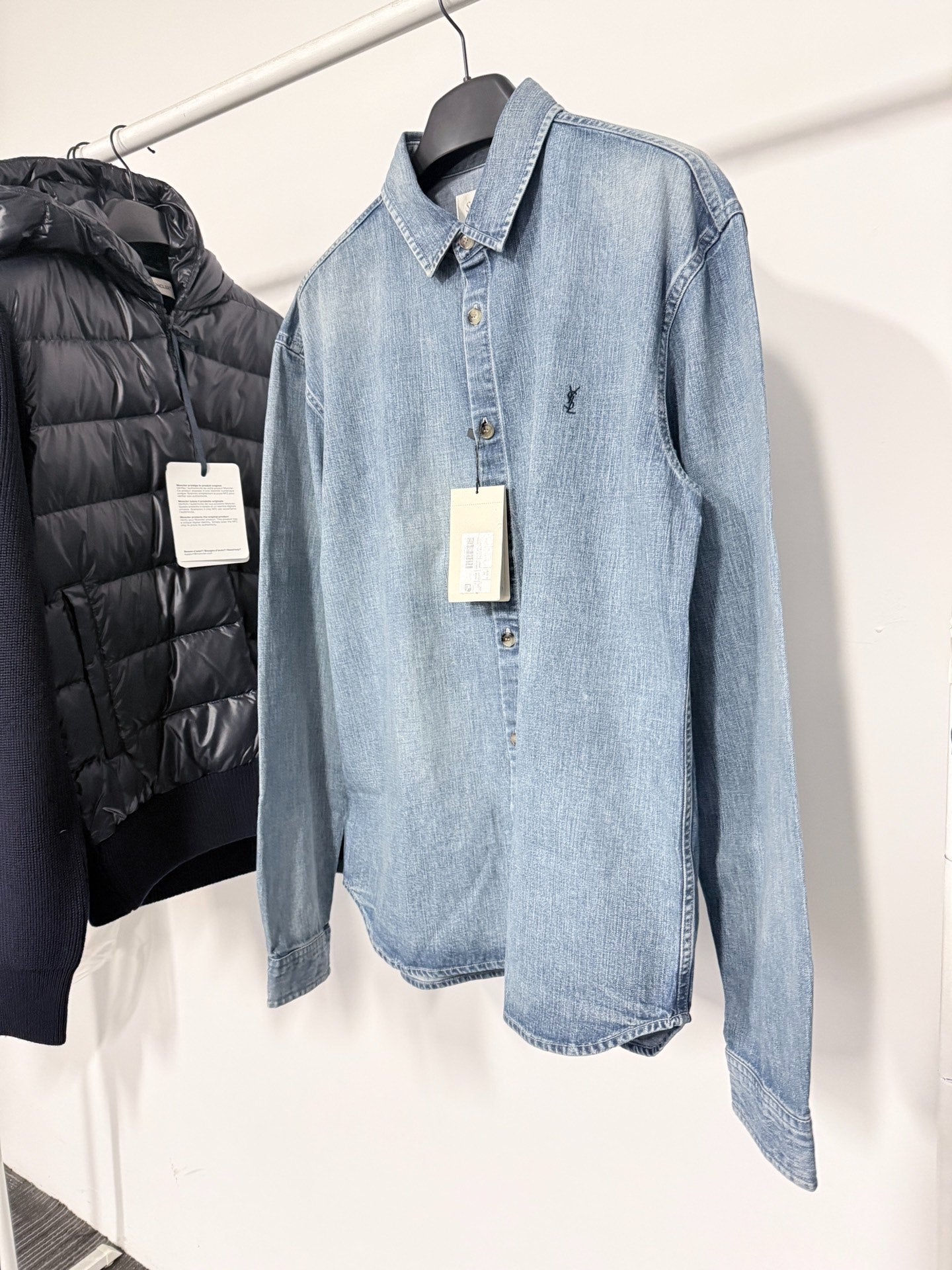 Saint Laurent SS25 Pointed Collar Denim Shirt