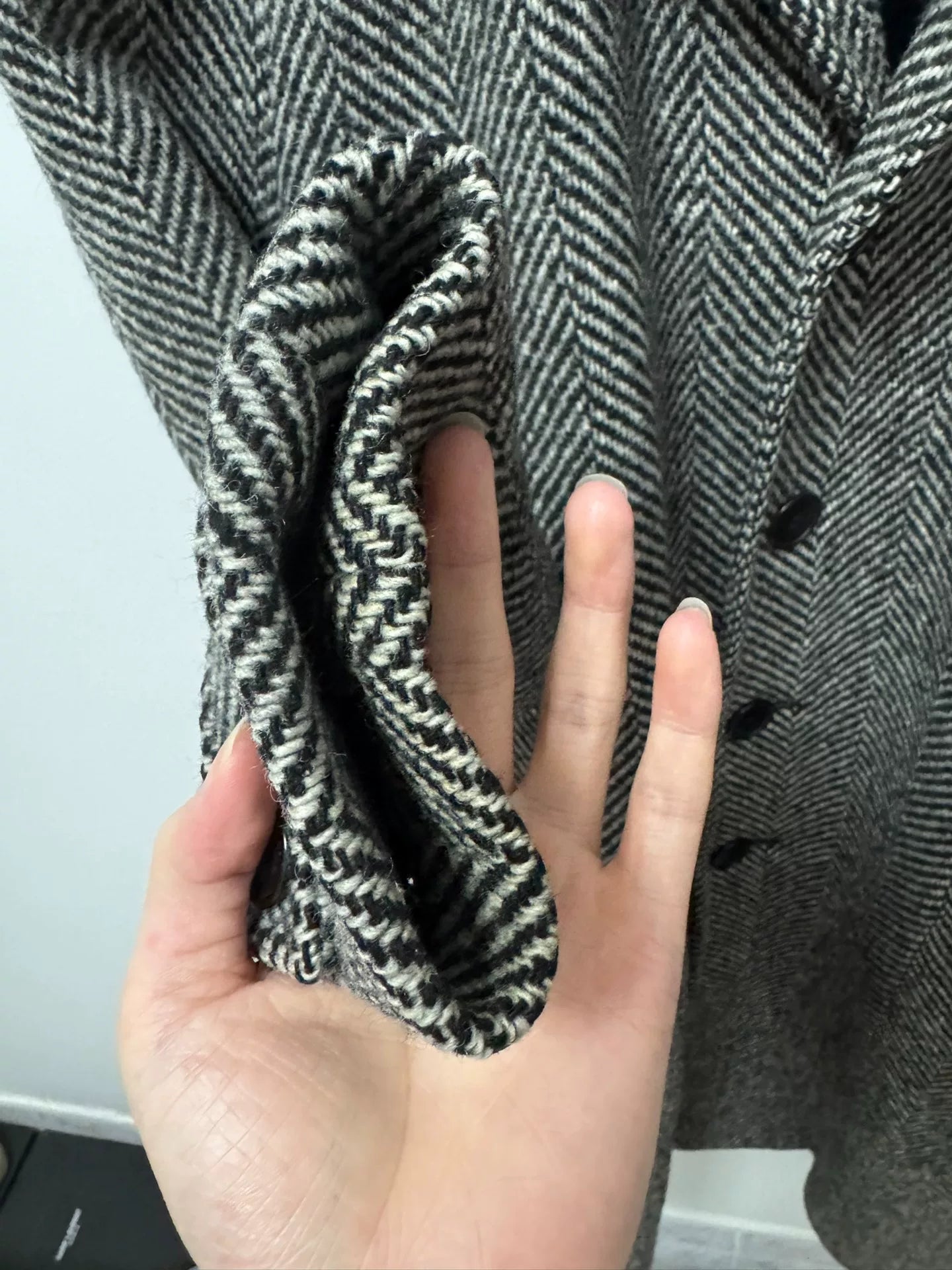 Saint Laurent Wool Houndstooth Coat
