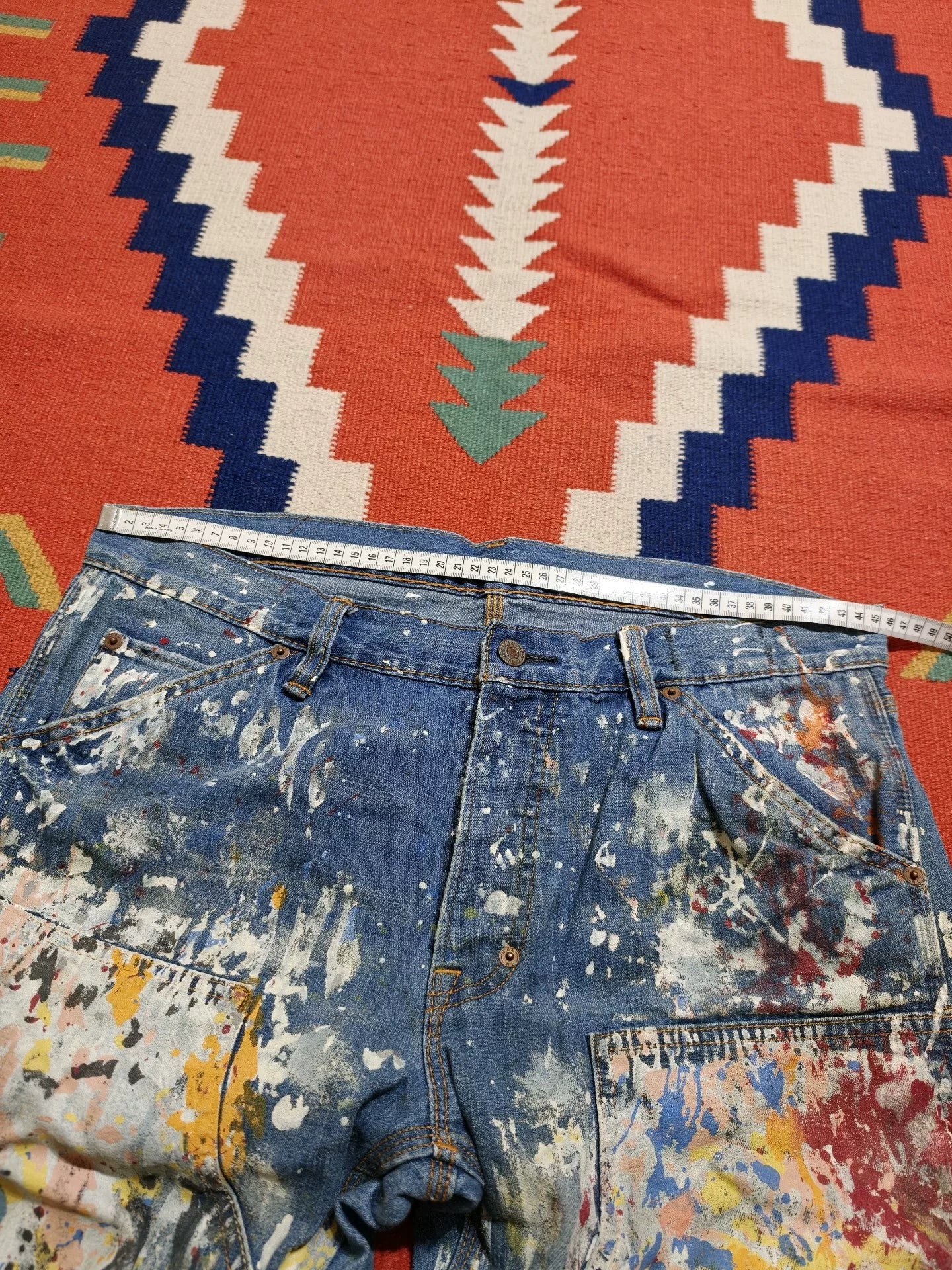 RRL Double Knee Paint Splatter Jeans