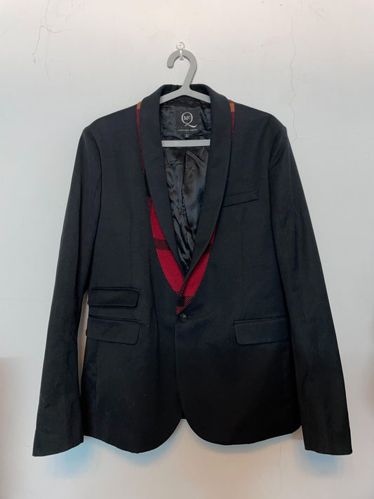 alexander mcqueen patchwork collar suit jacket