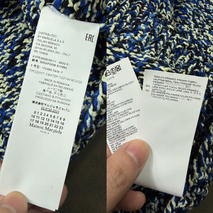 maison margiela blue snowflake knit sweater