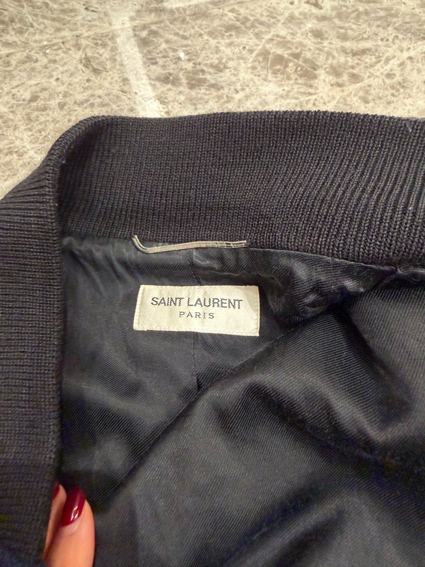 Saint Laurent Varsity Jacket Leather Sleeves