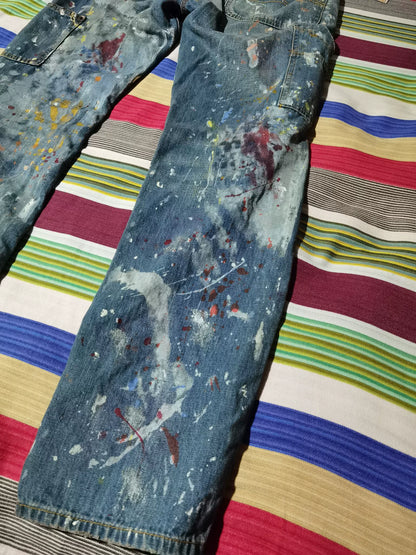 Ralph Lauren Denim Paint Splatter Work Pants