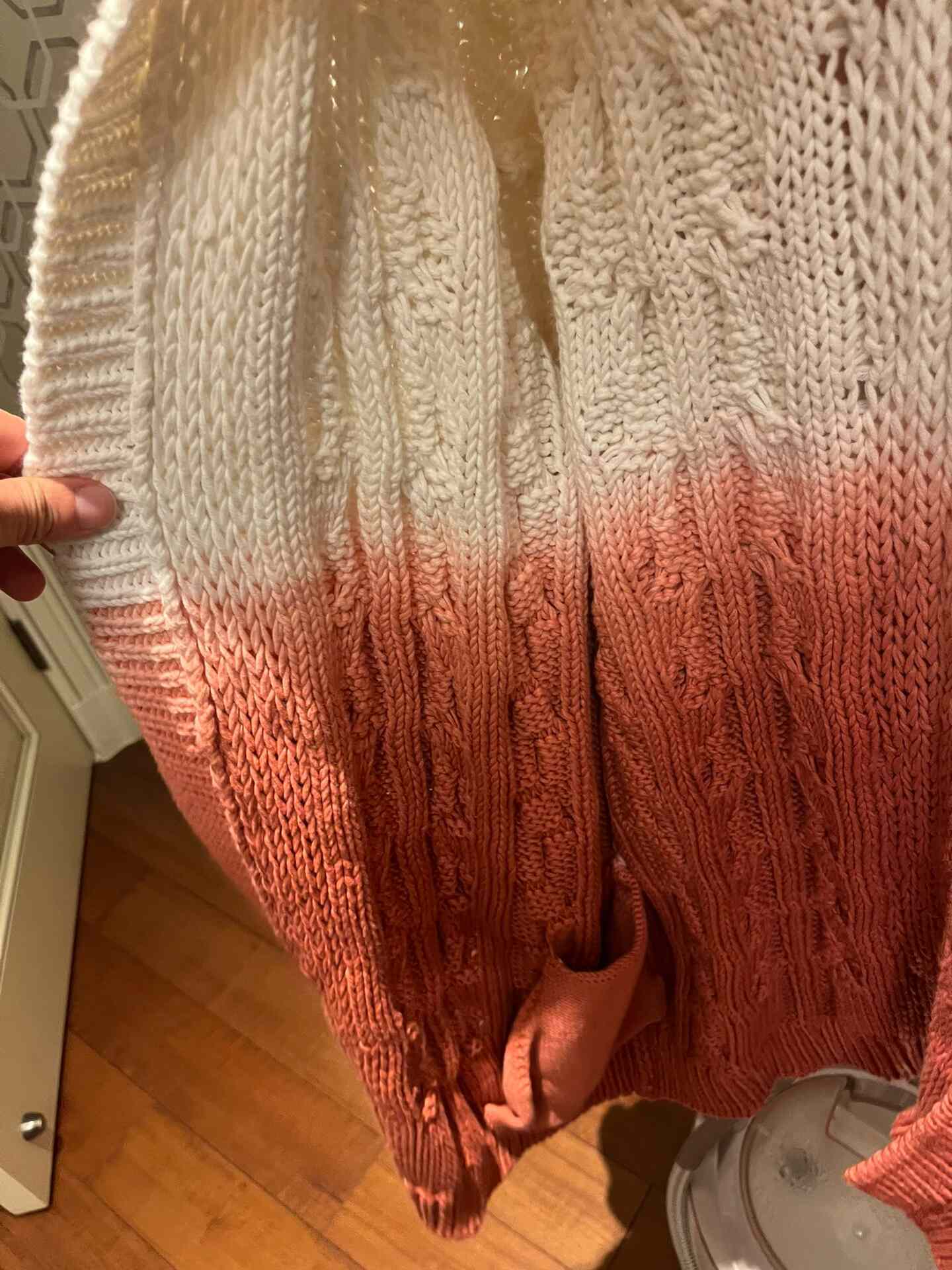 Saint Laurent Gradient Cable-Knit Hooded Cardigan