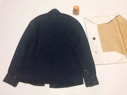 Visvim LHAMO SHIRT WABASH Indigo Striped