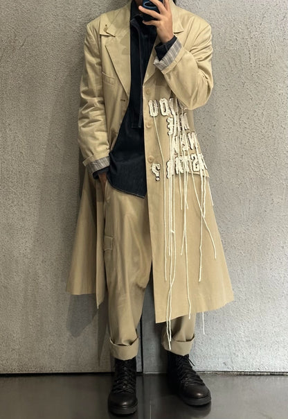 Yohji Yamamoto 24AW Slogan Fringe Coat