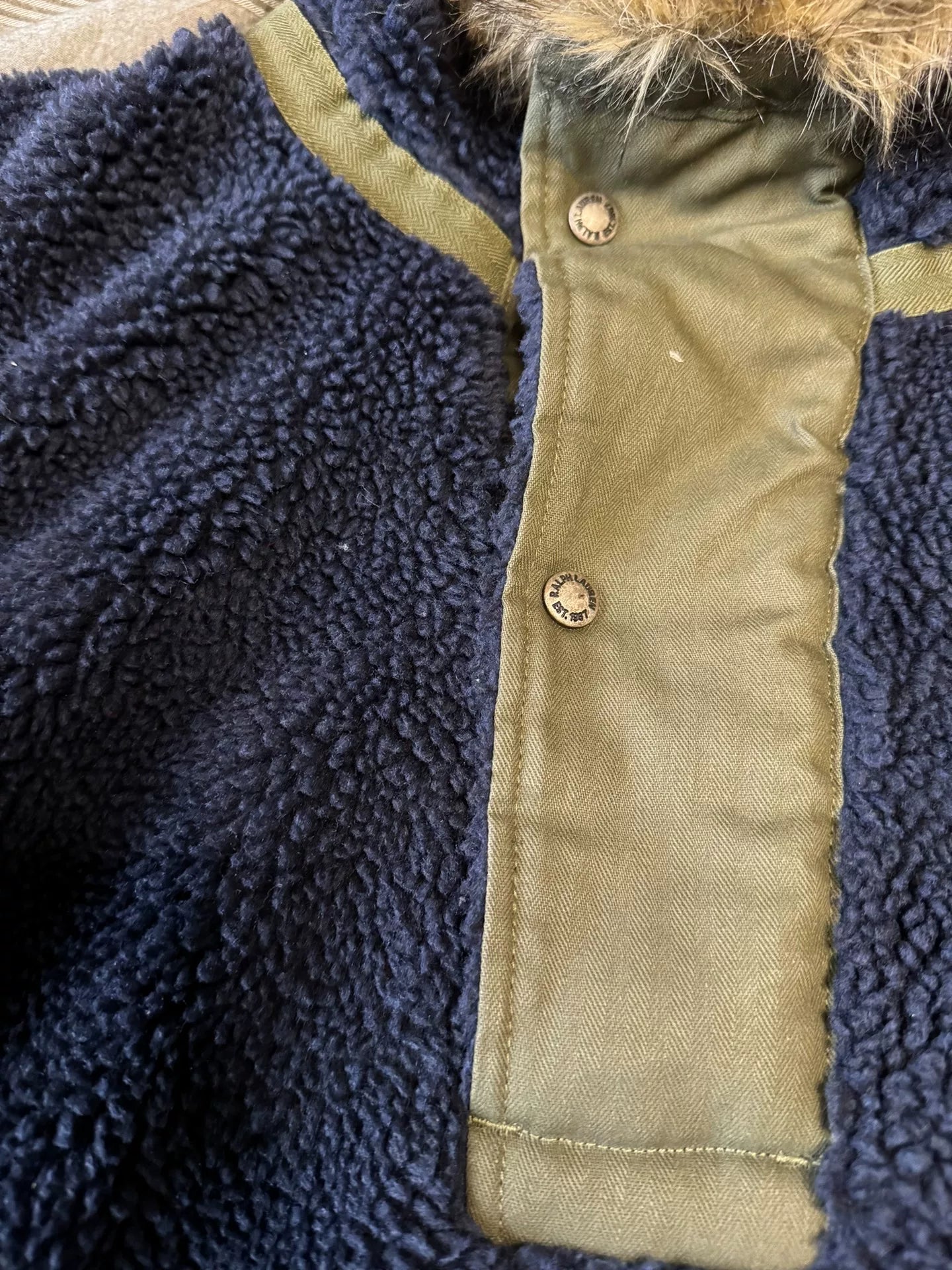 cozy navy fleece pullover with hood