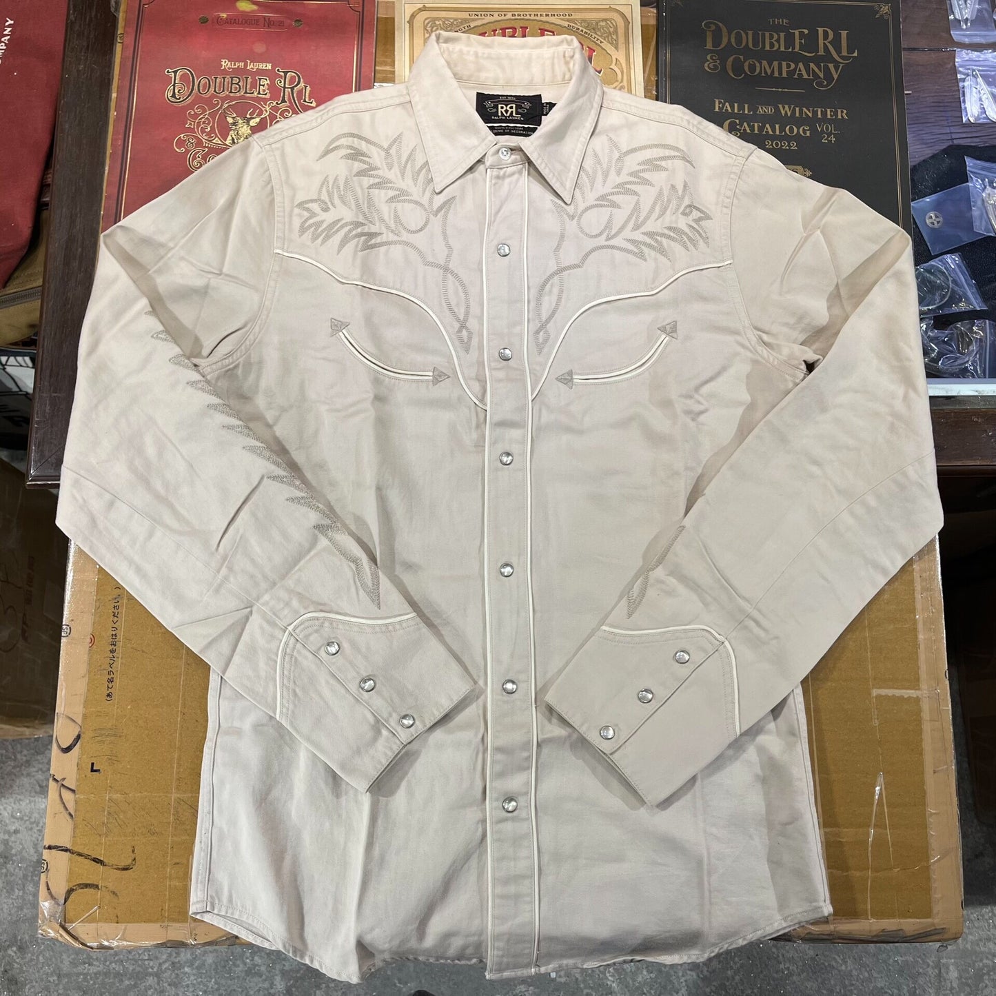 embroidered long-sleeve shirt by ralph lauren