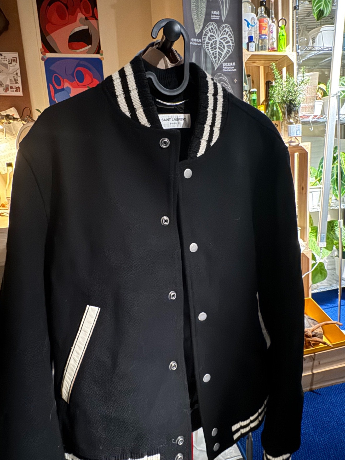 Saint Laurent Black Varsity Jacket