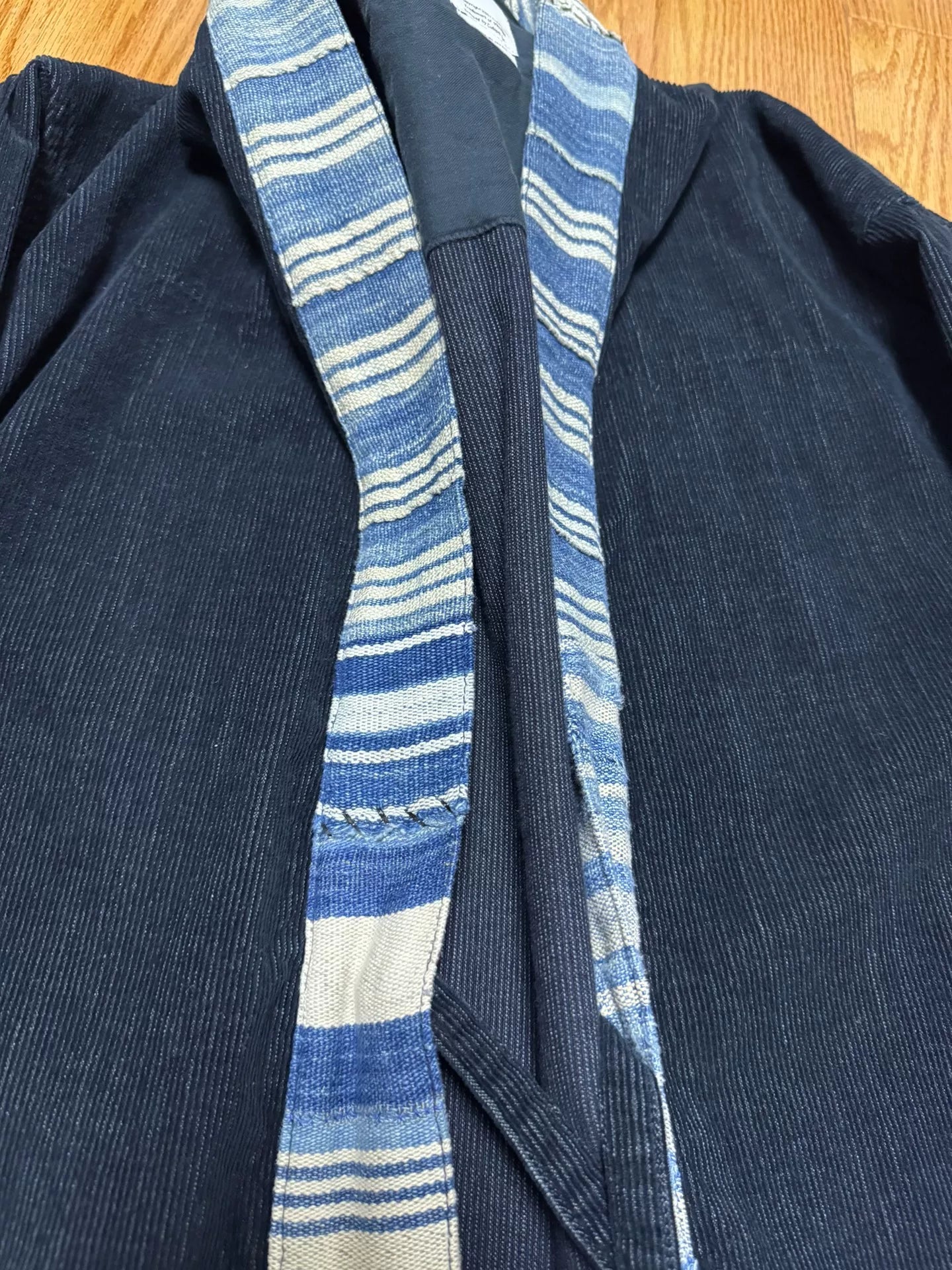 visvim lhamo corduroy shirt with stripes