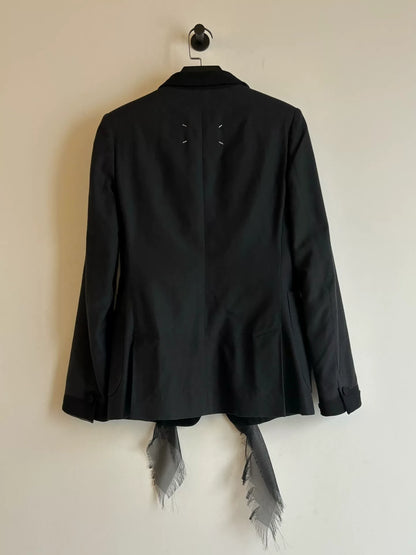 maison margiela black sheer suit jacket