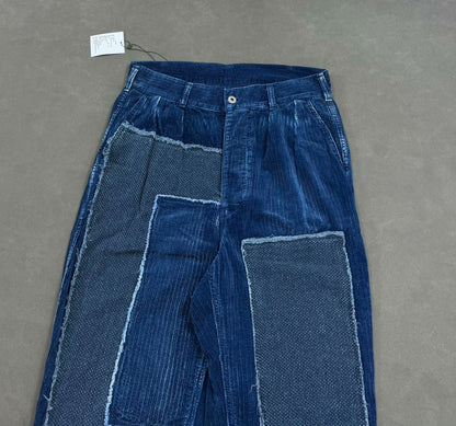 madness kendogi corduroy pants blue dyed