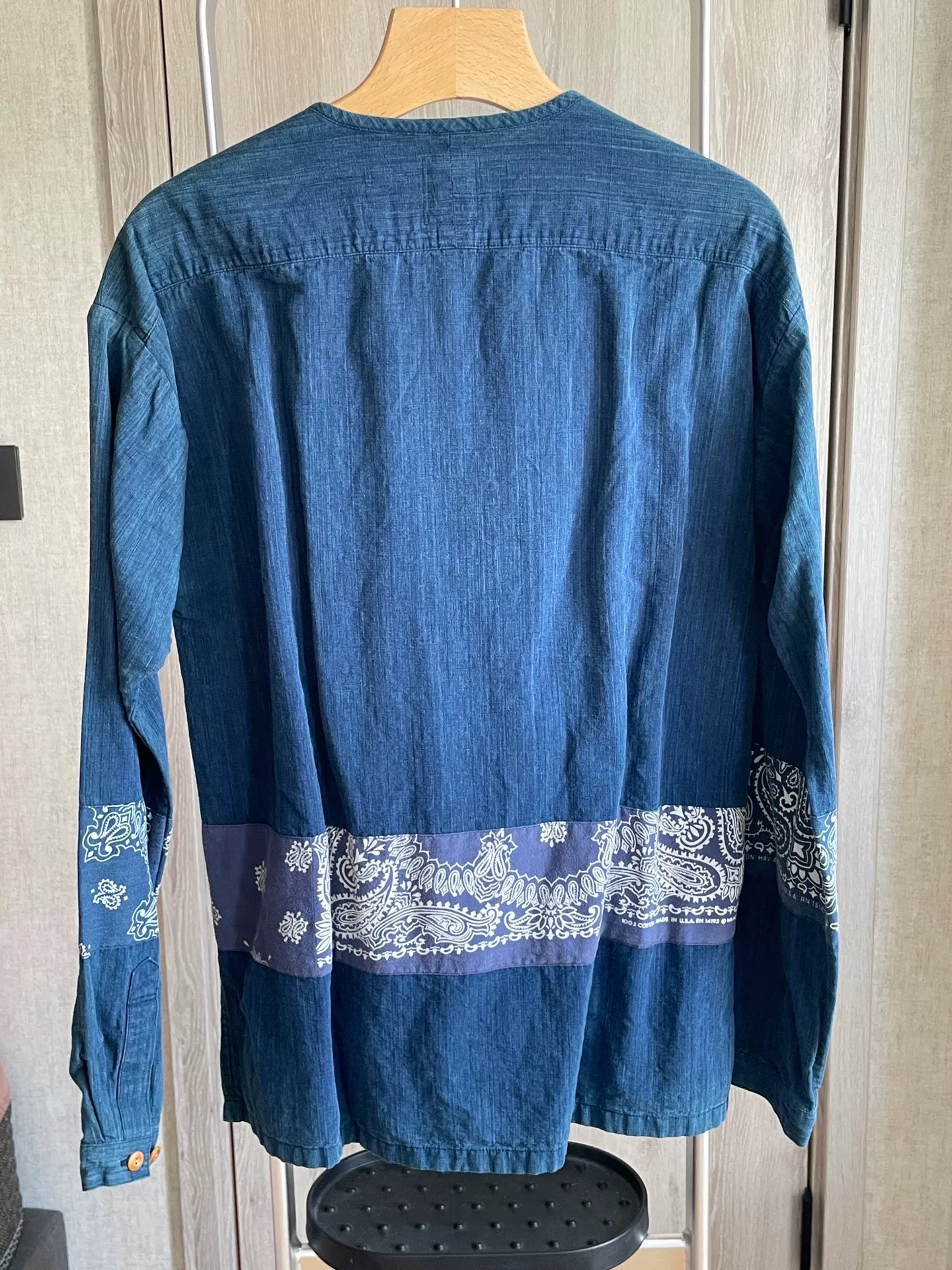 visvim Ikat Henley Indigo Dye Shirt