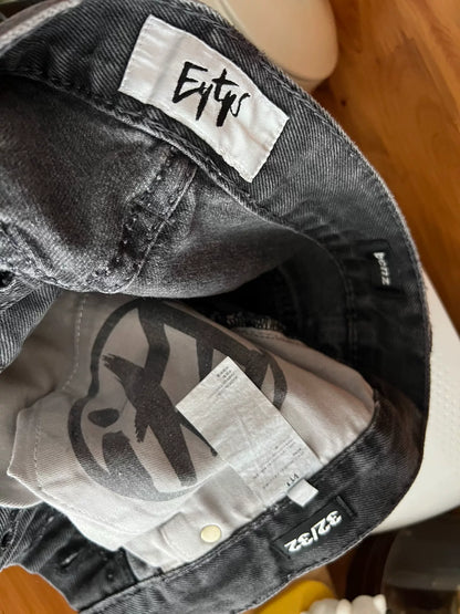 oversized gray-black vintage denim pants